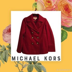 Michael Kors red wool peacoat